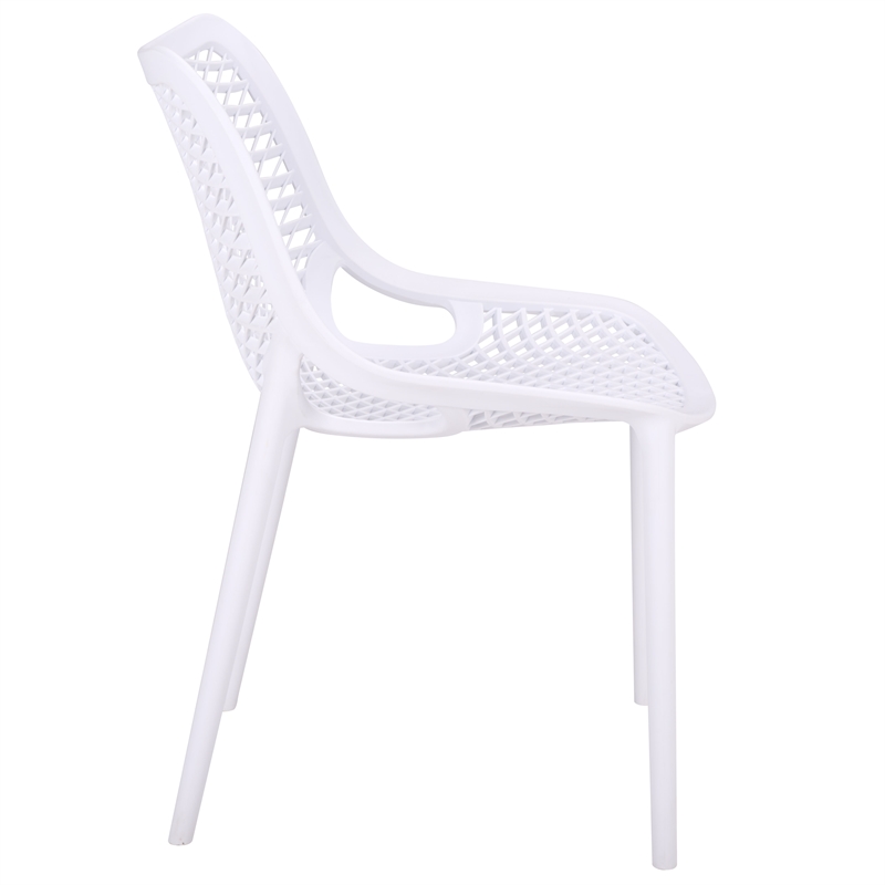 Safavieh Leila Plastic Dining Chair Set of 2  in White