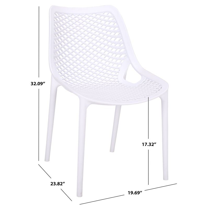 Safavieh Leila Plastic Dining Chair Set of 2  in White