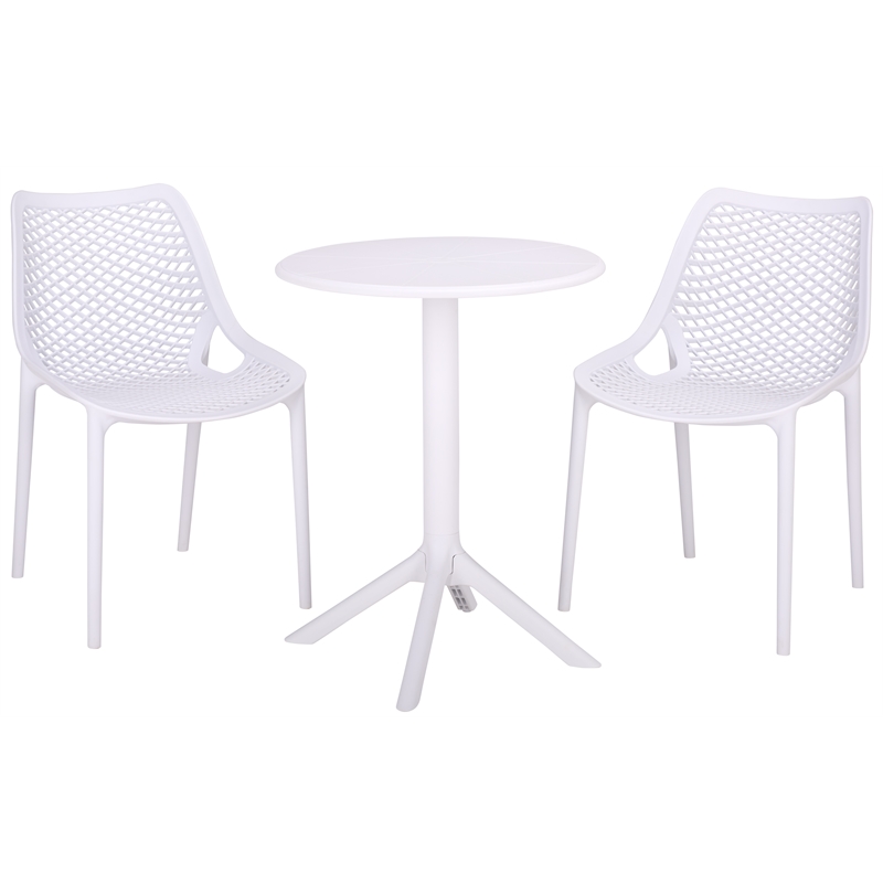 Safavieh Leila Plastic Dining Chair Set of 2  in White