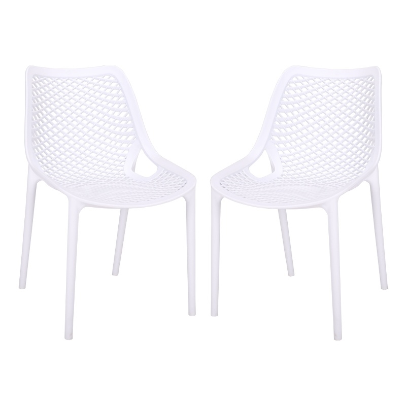Safavieh Leila Plastic Dining Chair Set of 2  in White