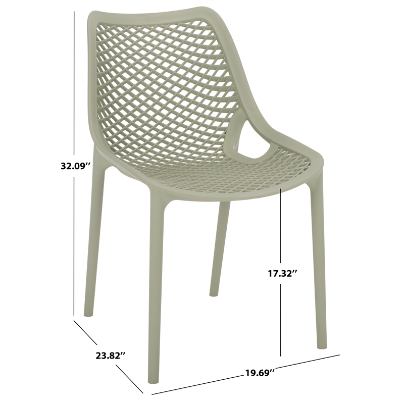 Safavieh Leila Plastic Dining Chair Set of 2  in Green