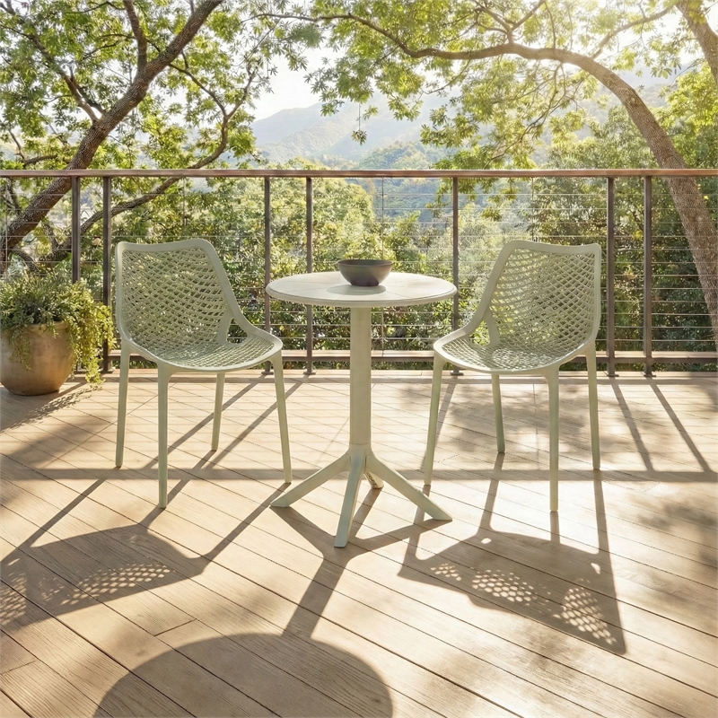 Safavieh Leila Plastic Dining Chair Set of 2  in Green