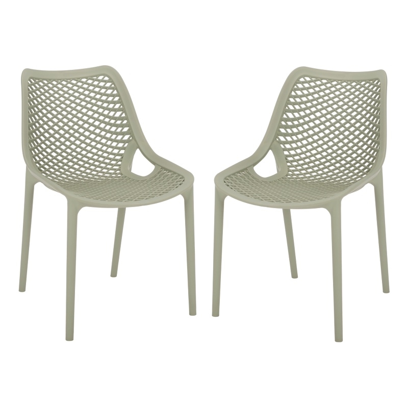 Safavieh Leila Plastic Dining Chair Set of 2  in Green
