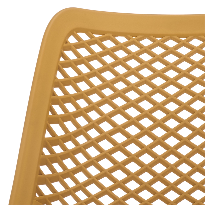 Safavieh Leila Plastic Dining Chair Set of 2  in Yellow
