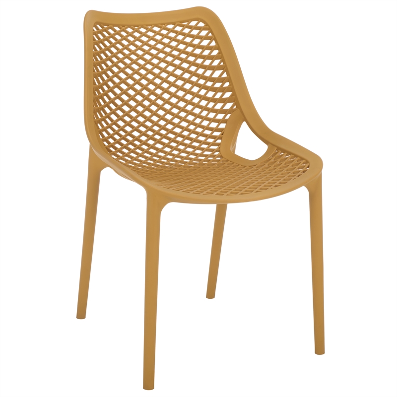 Safavieh Leila Plastic Dining Chair Set of 2  in Yellow