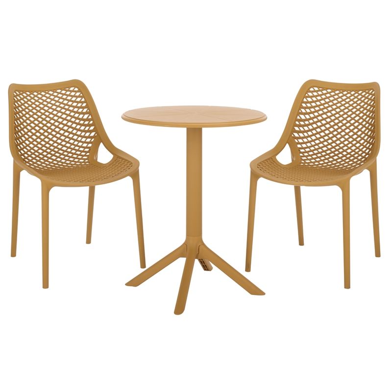 Safavieh Leila Plastic Dining Chair Set of 2  in Yellow