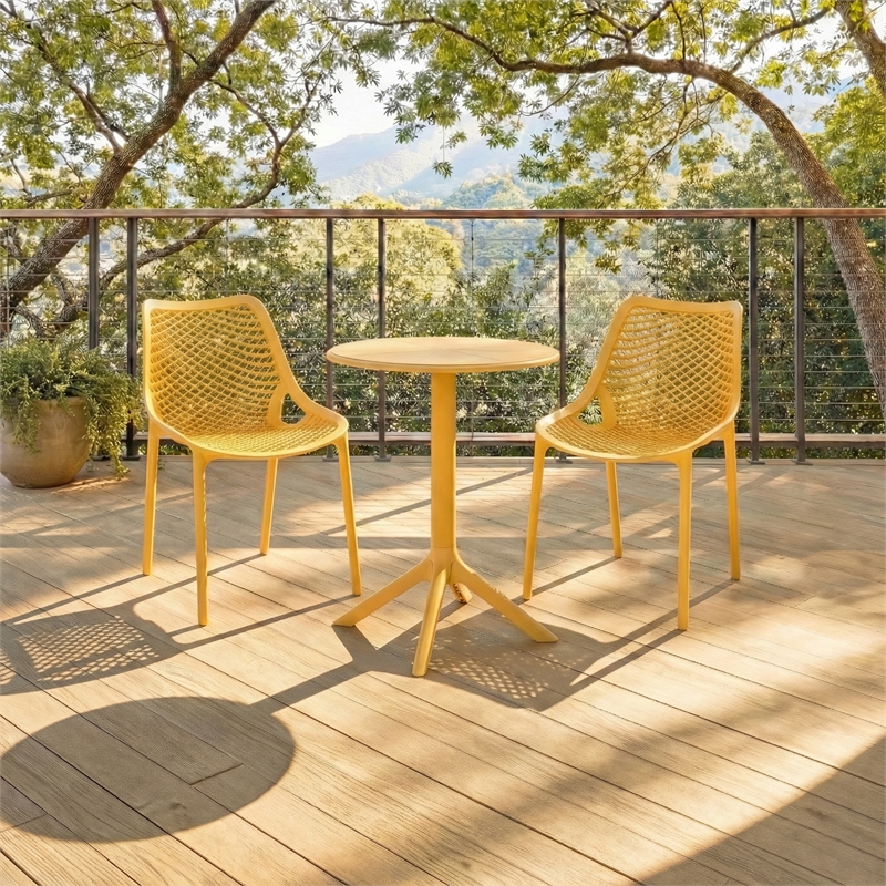 Safavieh Leila Plastic Dining Chair Set of 2  in Yellow