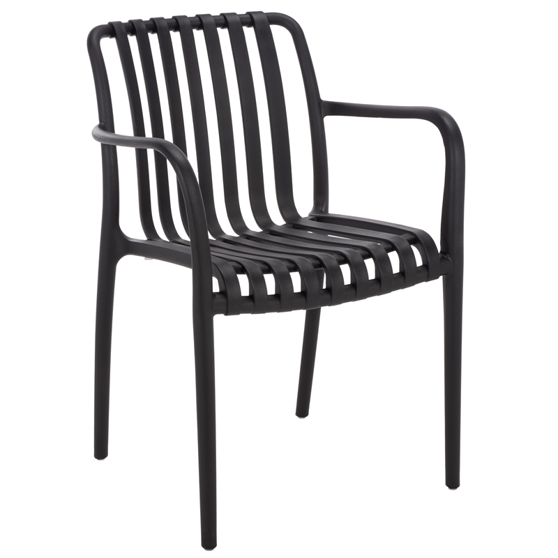 Safavieh Holly Plastic Dining Armchair Set of 2 in Black