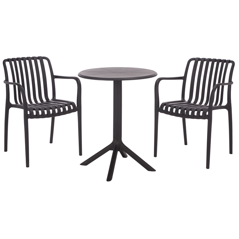 Safavieh Holly Plastic Dining Armchair Set of 2 in Black