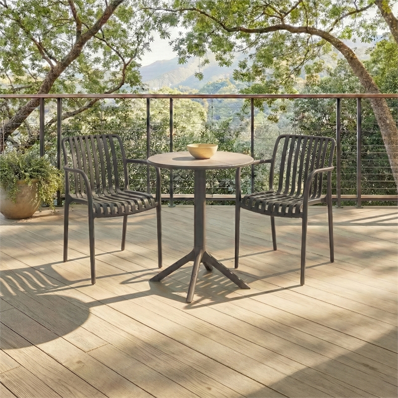 Safavieh Holly Plastic Dining Armchair Set of 2 in Black