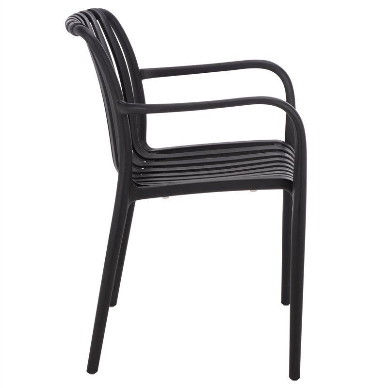 Safavieh Holly Plastic Dining Armchair Set of 2 in Black
