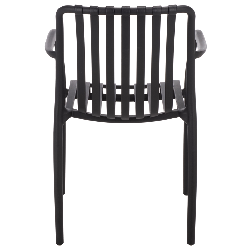 Safavieh Holly Plastic Dining Armchair Set of 2 in Black