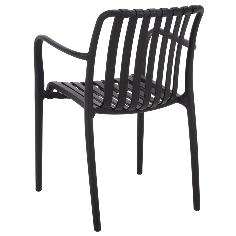 Safavieh Holly Plastic Dining Armchair Set of 2 in Black