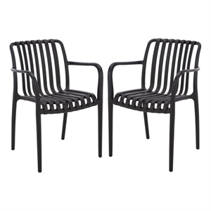 Safavieh Holly Plastic Dining Armchair Set of 2 in Black