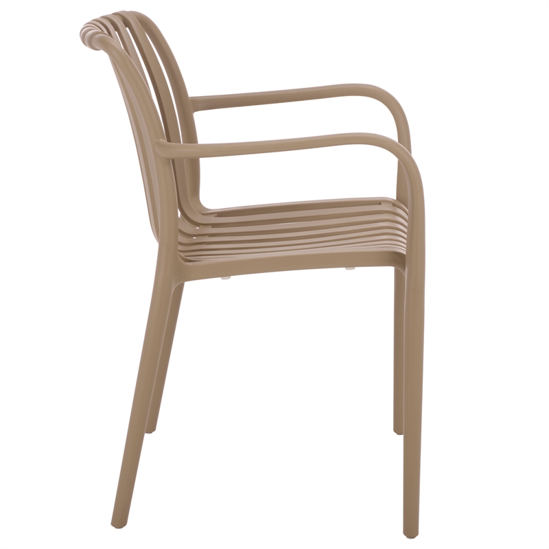 Safavieh Holly Plastic Dining Armchair Set of 2  in Beige