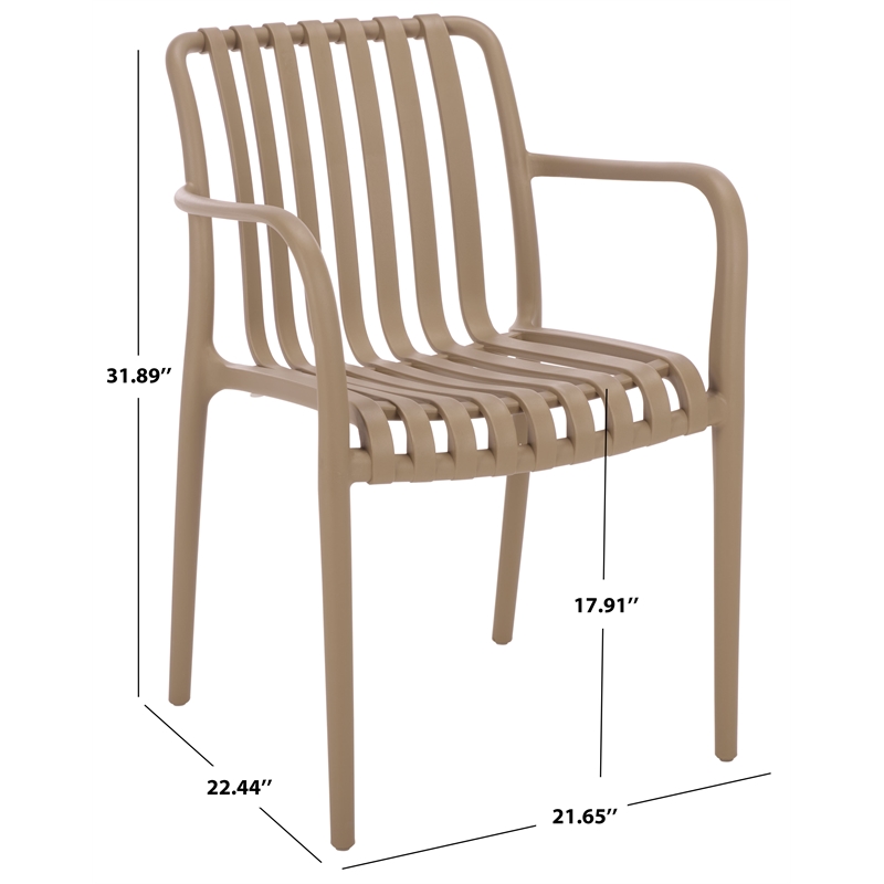 Safavieh Holly Plastic Dining Armchair Set of 2  in Beige