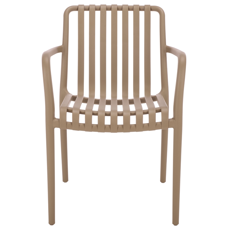 Safavieh Holly Plastic Dining Armchair Set of 2  in Beige