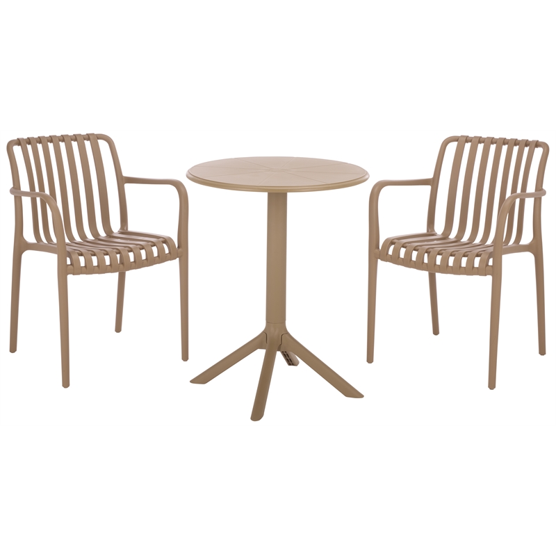Safavieh Holly Plastic Dining Armchair Set of 2  in Beige