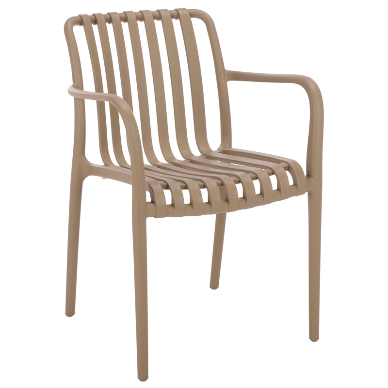 Safavieh Holly Plastic Dining Armchair Set of 2  in Beige
