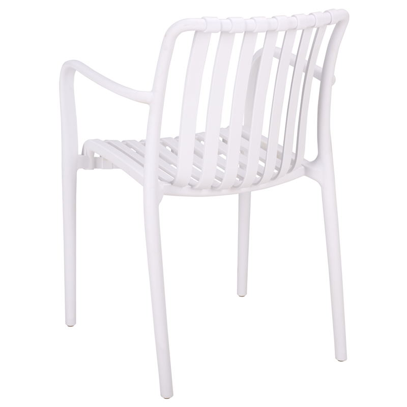 Safavieh Holly Plastic Dining Armchair Set of 2 in White