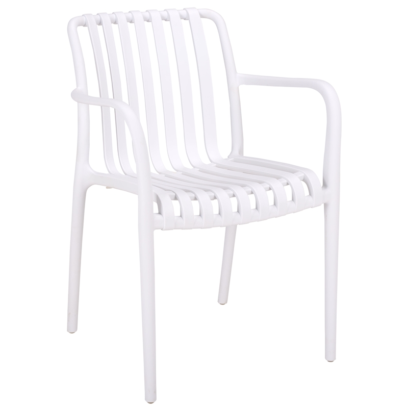 Safavieh Holly Plastic Dining Armchair Set of 2 in White