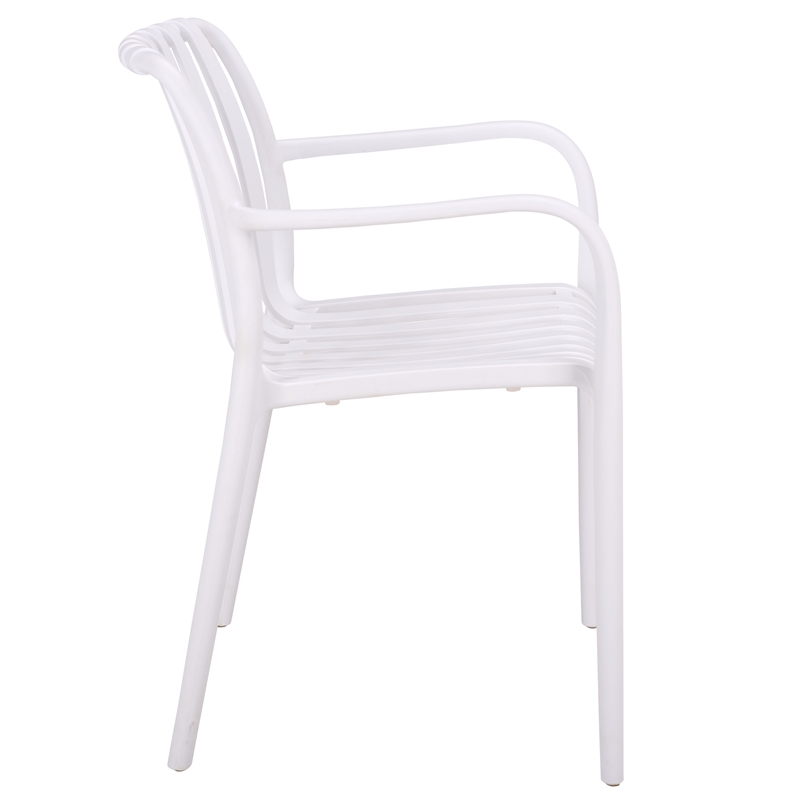 Safavieh Holly Plastic Dining Armchair Set of 2 in White