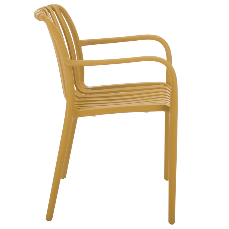 Safavieh Holly Plastic Dining Armchair Set of 2 in Yellow