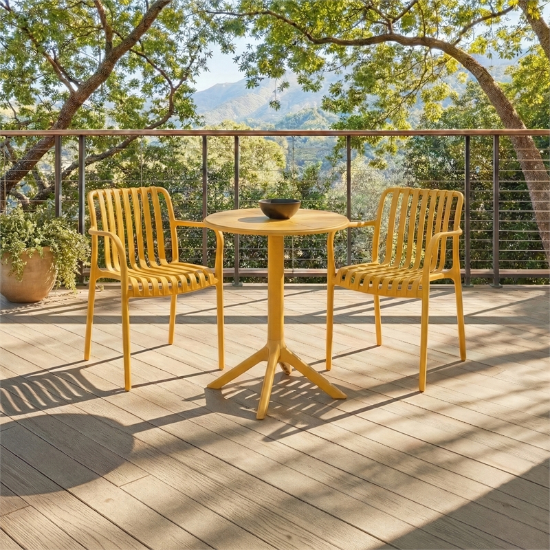Safavieh Holly Plastic Dining Armchair Set of 2 in Yellow