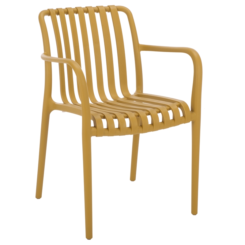 Safavieh Holly Plastic Dining Armchair Set of 2 in Yellow