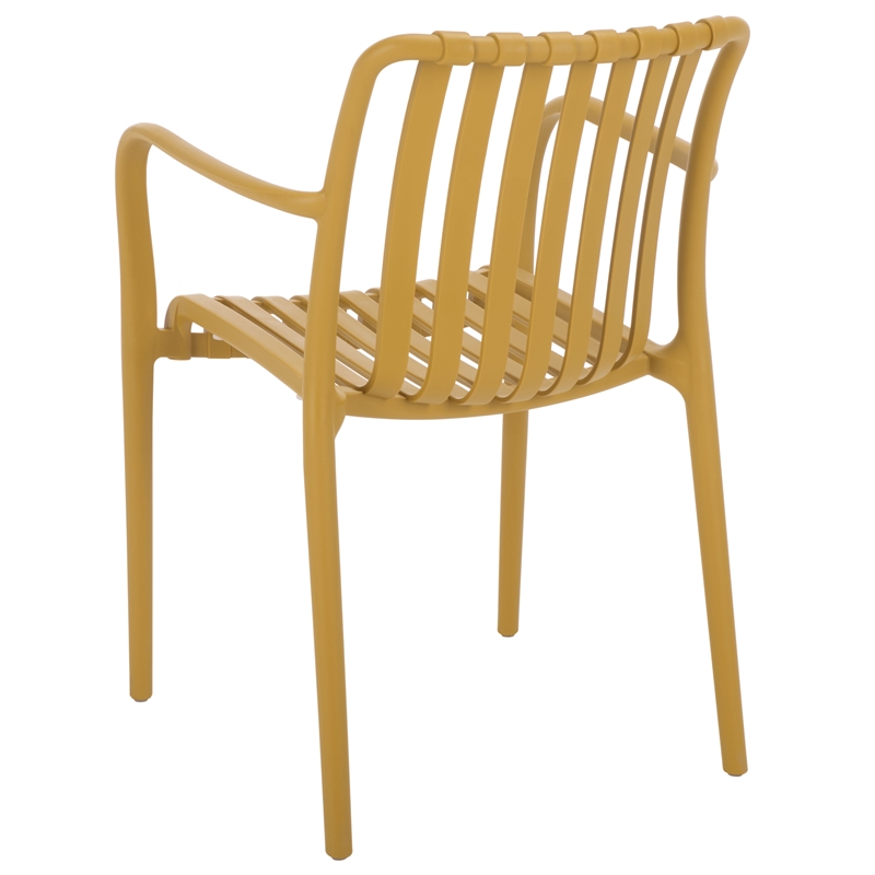 Safavieh Holly Plastic Dining Armchair Set of 2 in Yellow