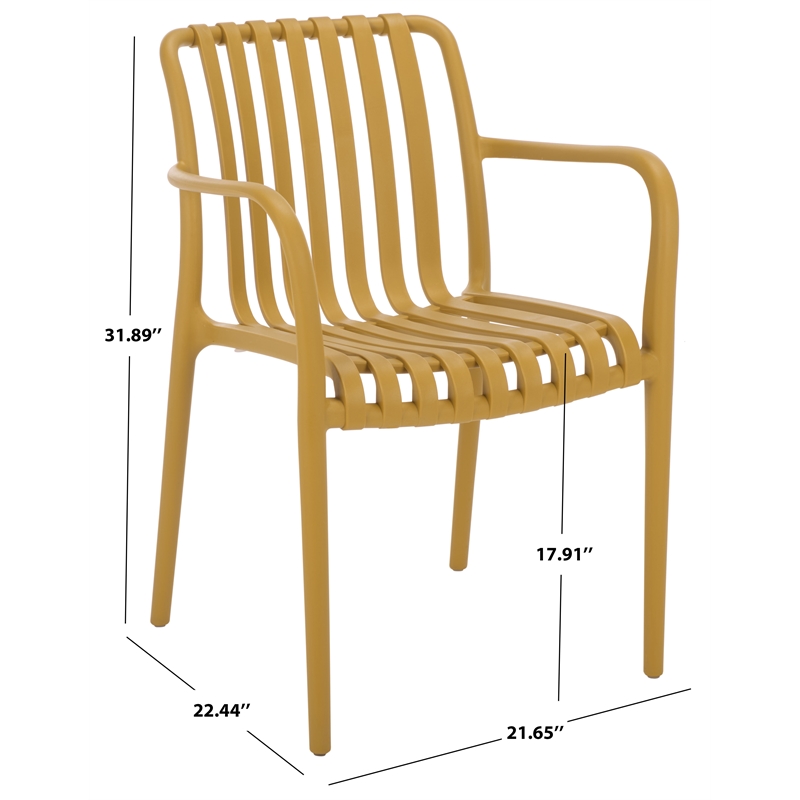 Safavieh Holly Plastic Dining Armchair Set of 2 in Yellow