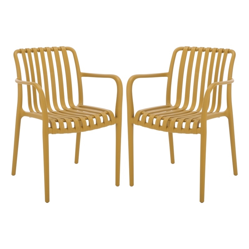Safavieh Holly Plastic Dining Armchair Set of 2 in Yellow