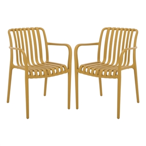 Safavieh Holly Plastic Dining Armchair Set of 2 in Yellow