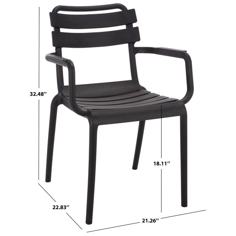 Safavieh Sarah Plastic Dining Armchair Set of 2  in Black