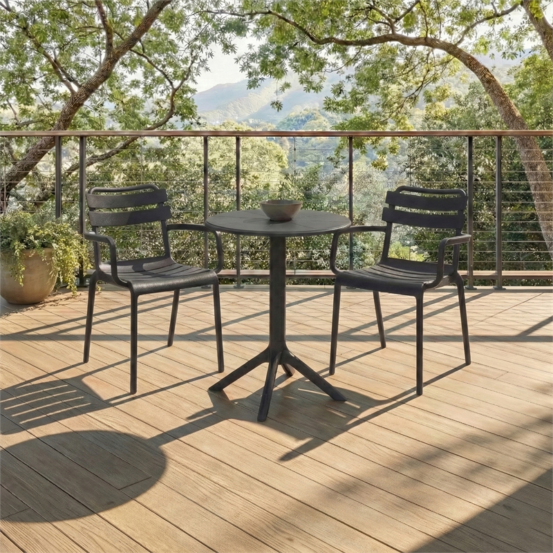 Safavieh Sarah Plastic Dining Armchair Set of 2  in Black