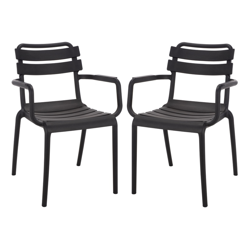 Safavieh Sarah Plastic Dining Armchair Set of 2  in Black
