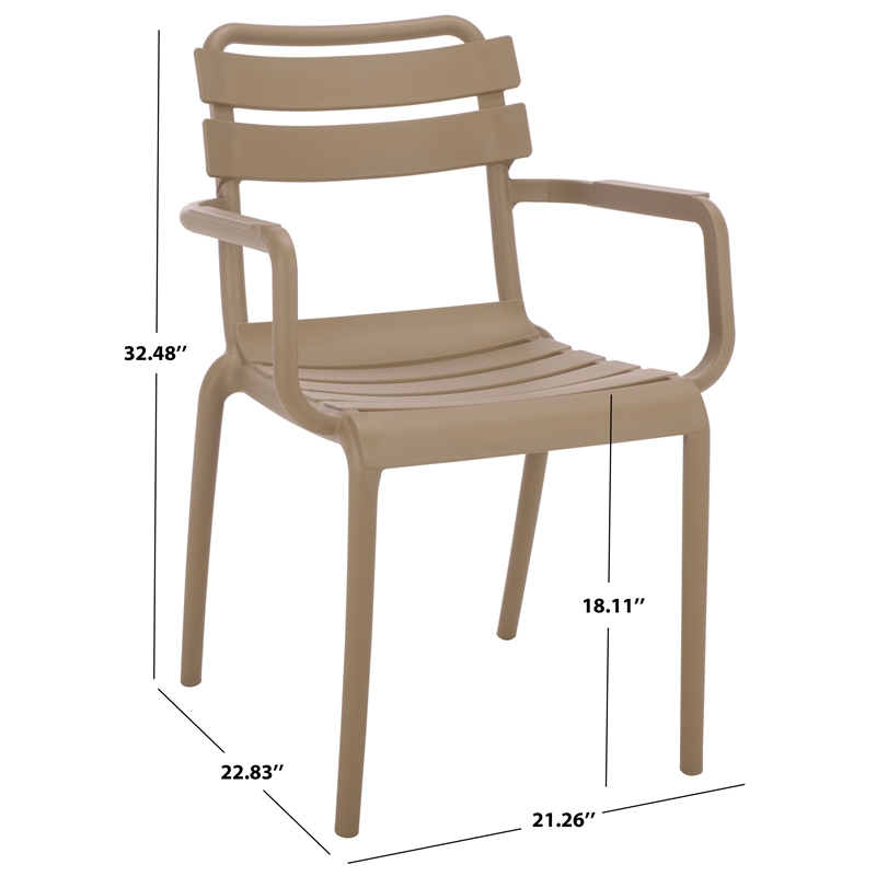 Safavieh Sarah Plastic Dining Armchair Set of 2  in Beige