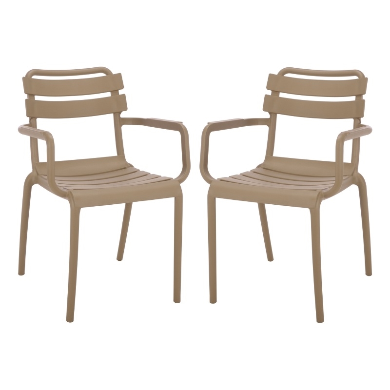 Safavieh Sarah Plastic Dining Armchair Set of 2  in Beige