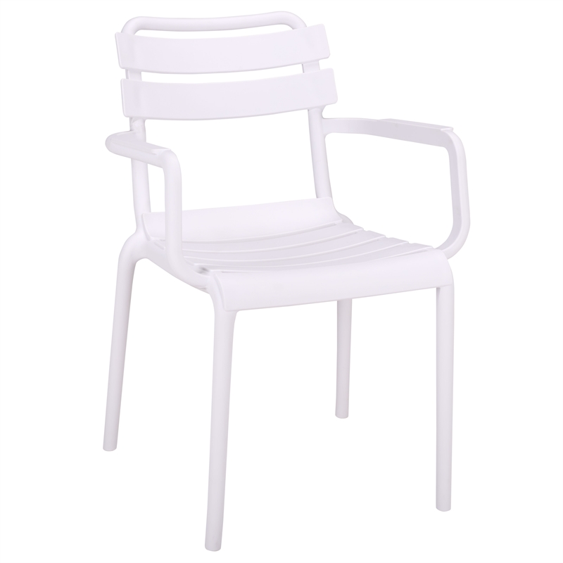 Safavieh Sarah Plastic Dining Armchair Set of 2  in White