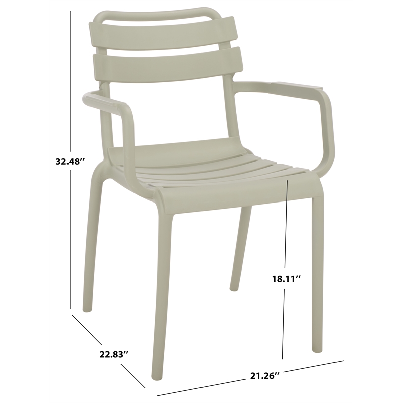 Safavieh Sarah Plastic Dining Armchair Set of 2  in Green