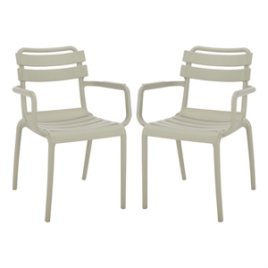 Safavieh Sarah Plastic Dining Armchair Set of 2  in Green