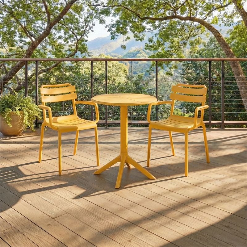 Safavieh Sarah Plastic Dining Armchair Set of 2  in Yellow
