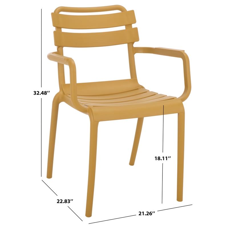 Safavieh Sarah Plastic Dining Armchair Set of 2  in Yellow