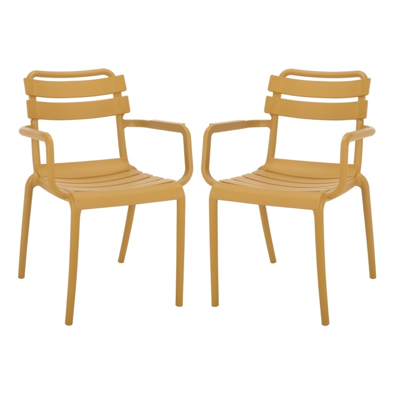Safavieh Sarah Plastic Dining Armchair Set of 2  in Yellow