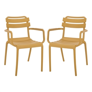 Safavieh Sarah Plastic Dining Armchair Set of 2  in Yellow