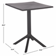 Safavieh Stella Square Plastic Bistro Table  in Black