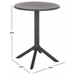 Safavieh Stella Round Plastic Bistro Table in Black