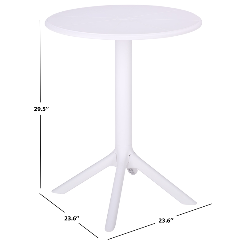 Safavieh Stella Round Plastic Bistro Table in White