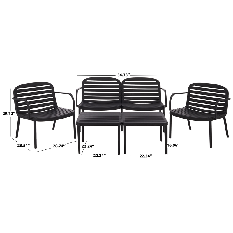 Safavieh Thompson Living Set in Black