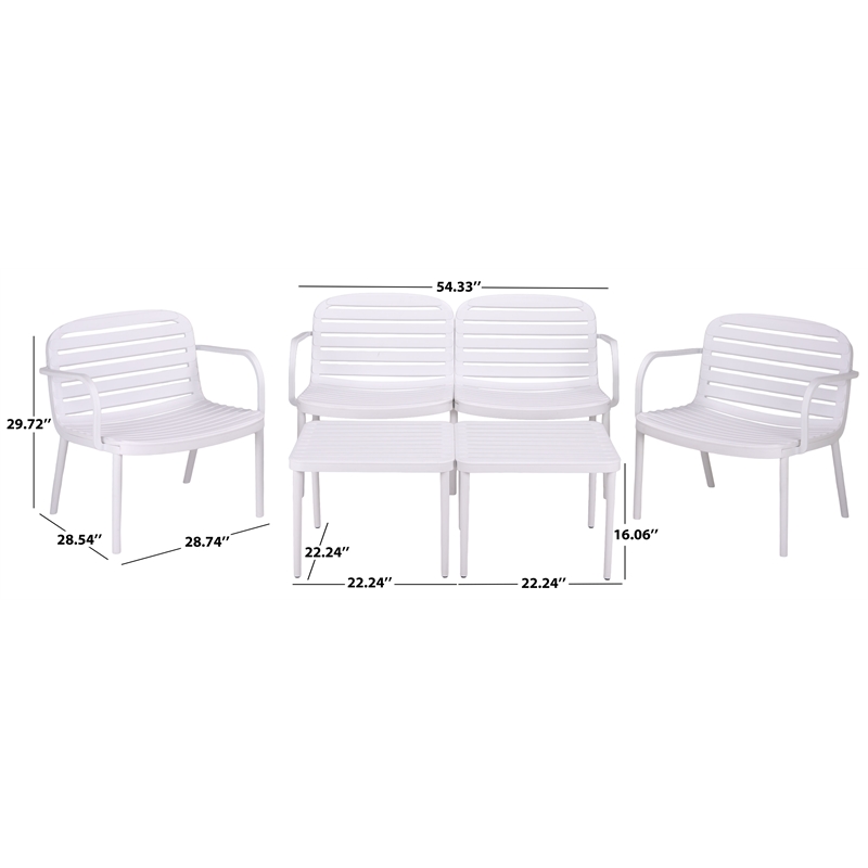 Safavieh Thompson Living Set  in White